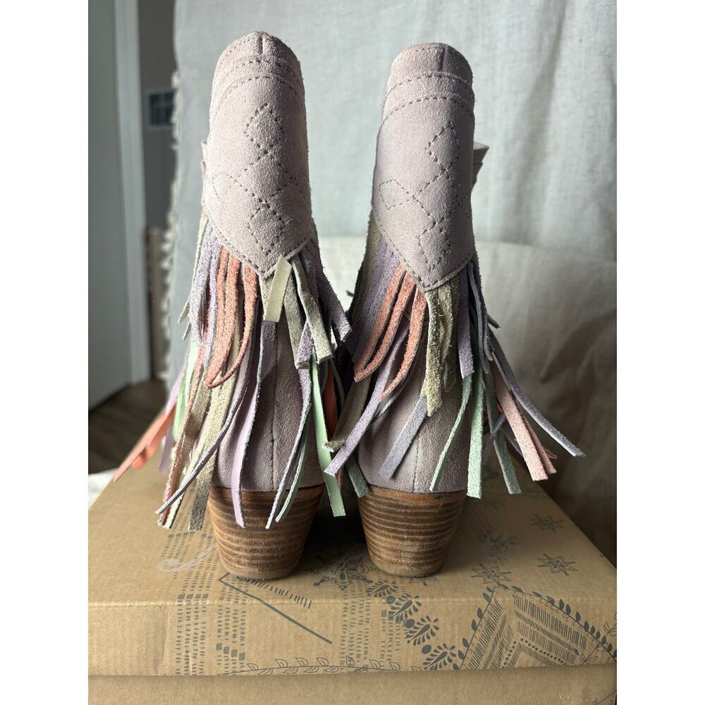 Free People Pink Lawless Fringe Western Boots Size 40 - Picture 8 of 12